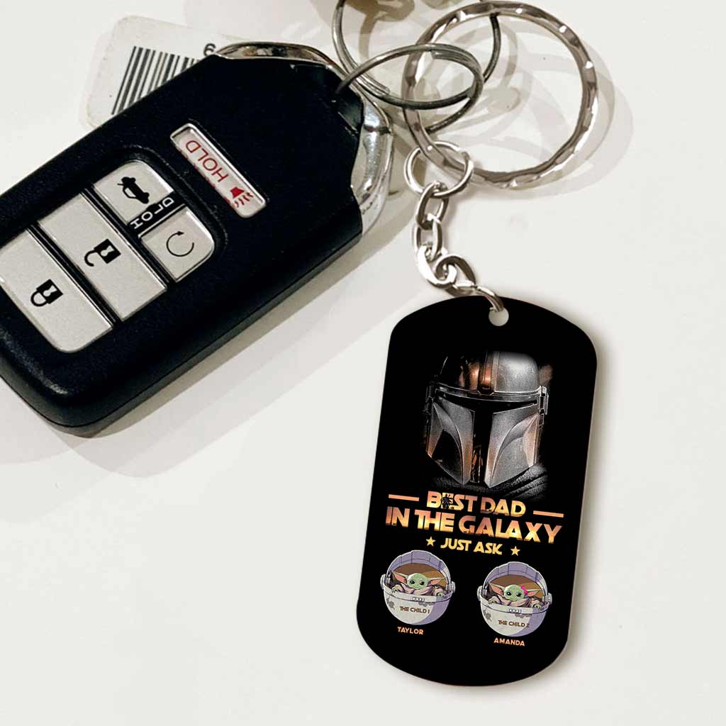 1 Dad In The Galaxy - Personalized Father's Day  The Force Stainless Steel Keychain