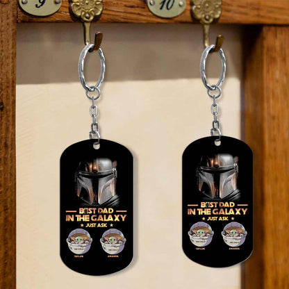 1 Dad In The Galaxy - Personalized Father's Day  The Force Stainless Steel Keychain