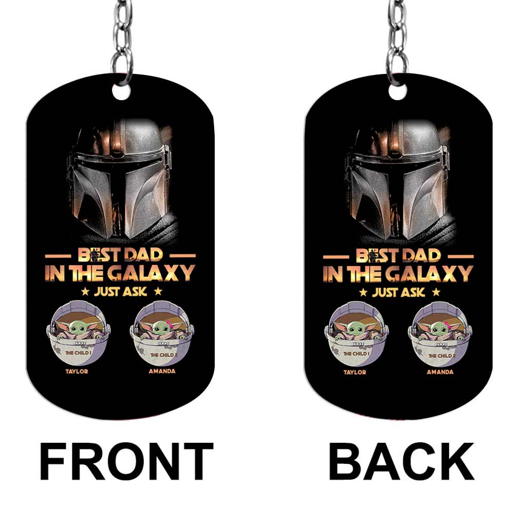 1 Dad In The Galaxy - Personalized Father's Day  The Force Stainless Steel Keychain