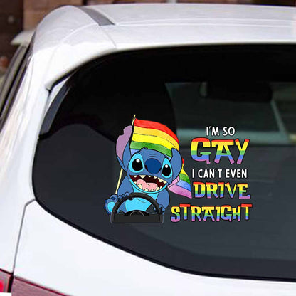 I'm So Gay I Can't Even Drive Straight - LGBT Support Decal Full