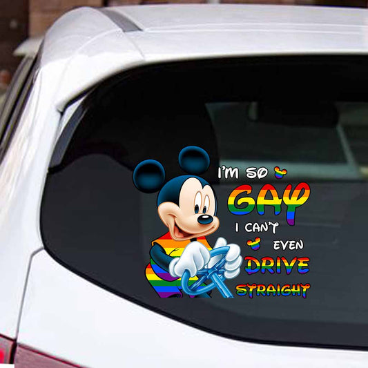 I'm So Gay I Can't Even Drive Straight - LGBT Support Decal Full