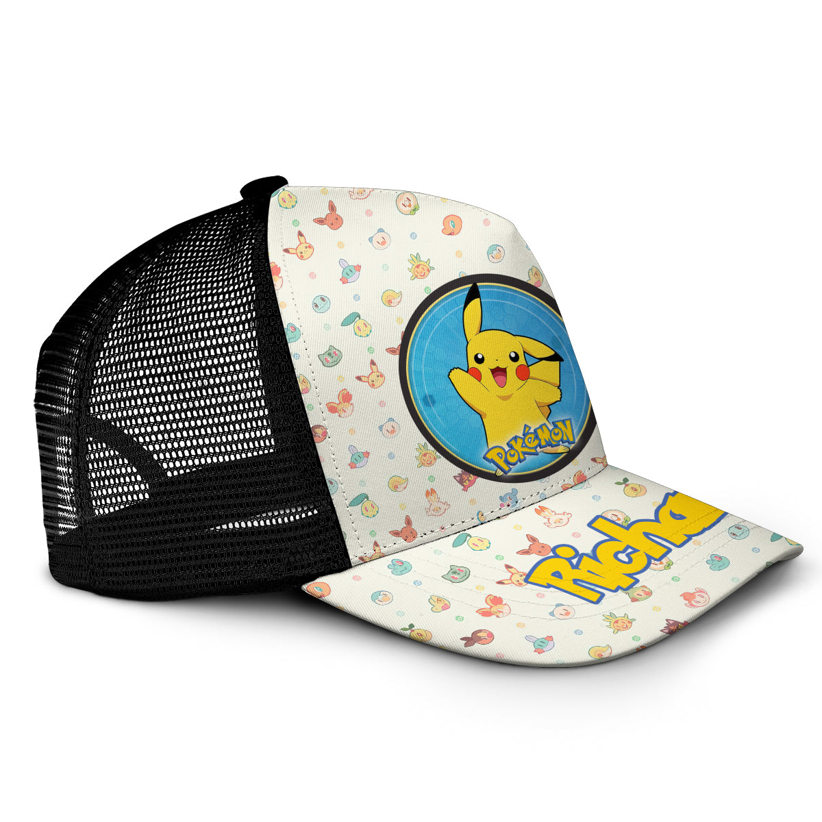 Gotta Catch Them All - Personalized Monster Trainer Trucker Hat (Black Mesh)