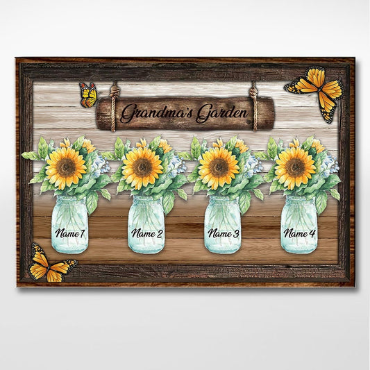 Grandma's Garden Sunflowers - Personalized Grandma Poster 092021