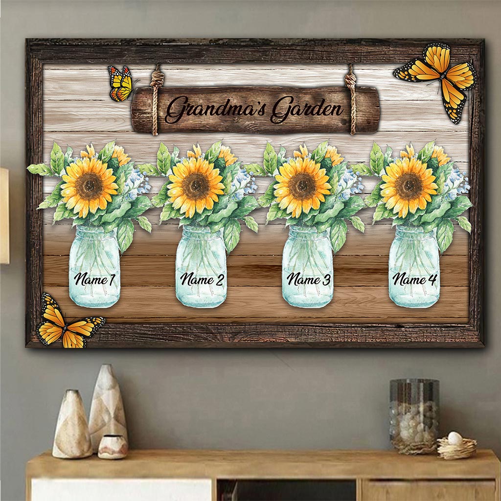 Grandma's Garden Sunflowers - Personalized Grandma Poster 092021