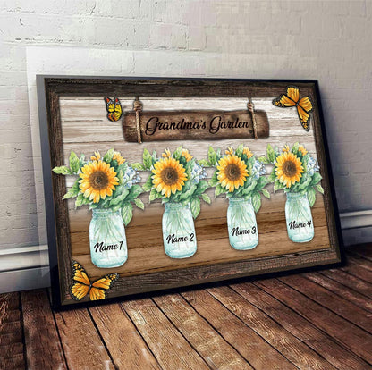 Grandma's Garden Sunflowers - Personalized Grandma Poster 092021