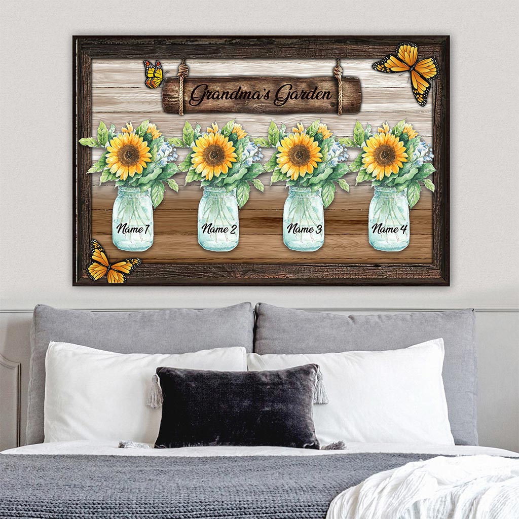 Grandma's Garden Sunflowers - Personalized Grandma Poster 092021