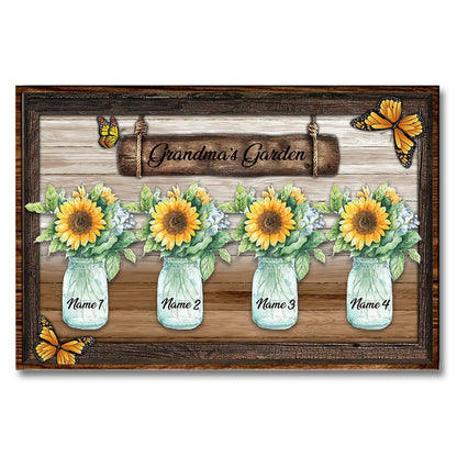 Grandma's Garden Sunflowers - Personalized Grandma Poster 092021