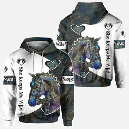 He Keeps Me Safe - Personalized Horse All Over T-shirt and Hoodie