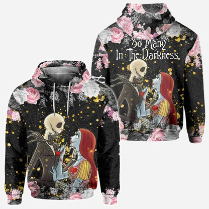 So Many In The Darkness Black Pink - Couple Personalized Nightmare All Over T-shirt and Hoodie