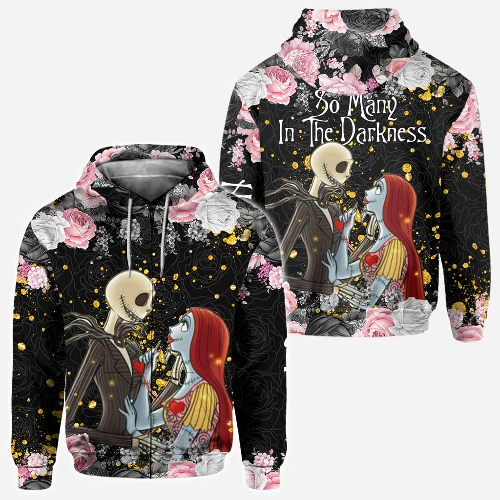 So Many In The Darkness Black Pink - Couple Personalized Nightmare All Over T-shirt and Hoodie