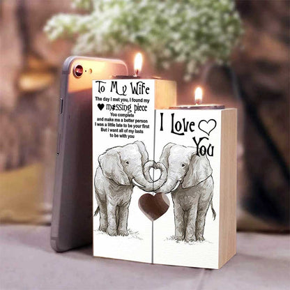 To My Wife - Elephant Candle Holder