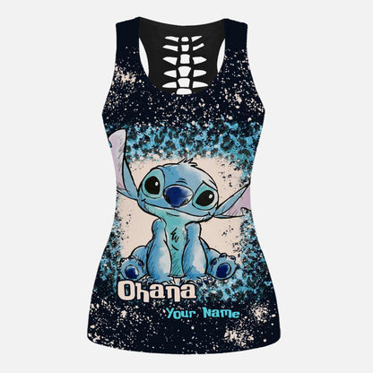 Love Ohana - Personalized Ohana Hollow Tank Top And Leggings