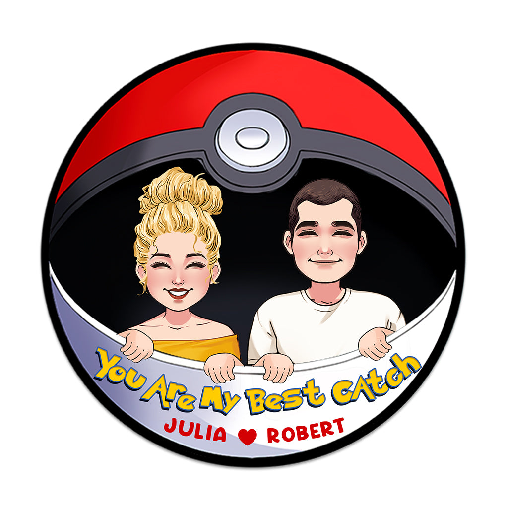 My Best Catch - Personalized Monster Trainer Round Wood Sign