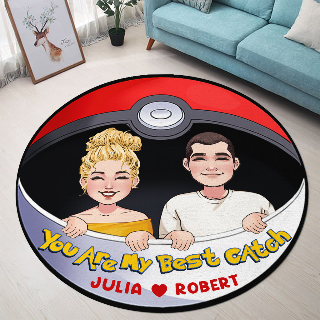 My Best Catch - Personalized Monster Trainer Round Rug