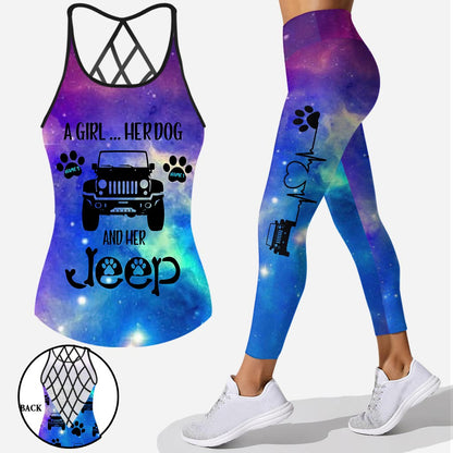 A Girl Her Dog And Her Jp - Personalized Car Cross Tank Top and Leggings