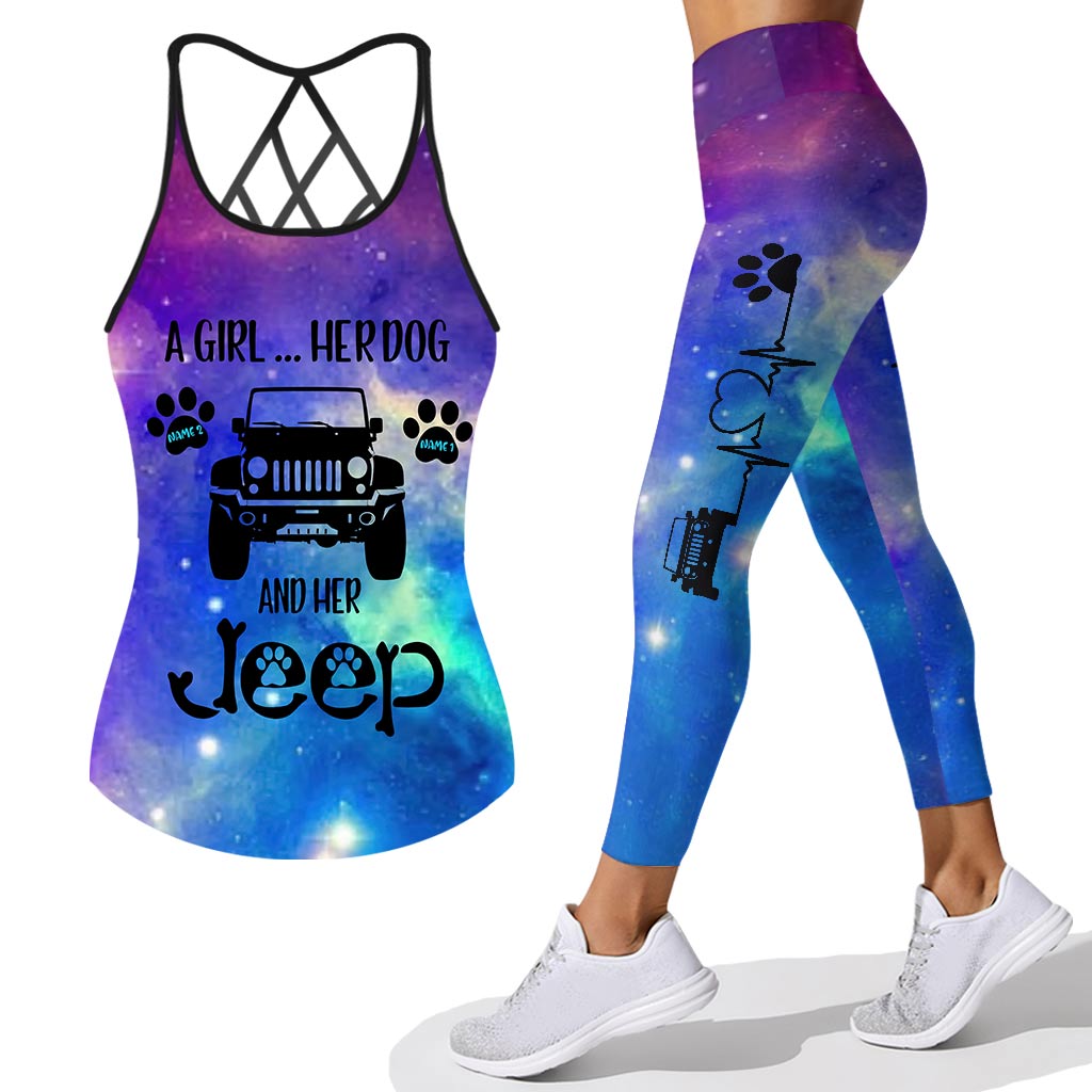 A Girl Her Dog And Her Jp - Personalized Car Cross Tank Top and Leggings