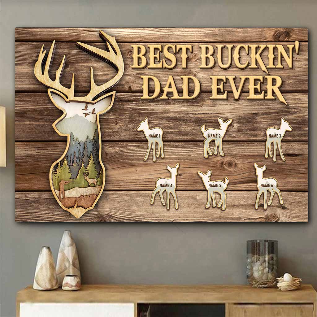 Best Buckin' Dad Ever - Personalized Father's Day Hunting Poster