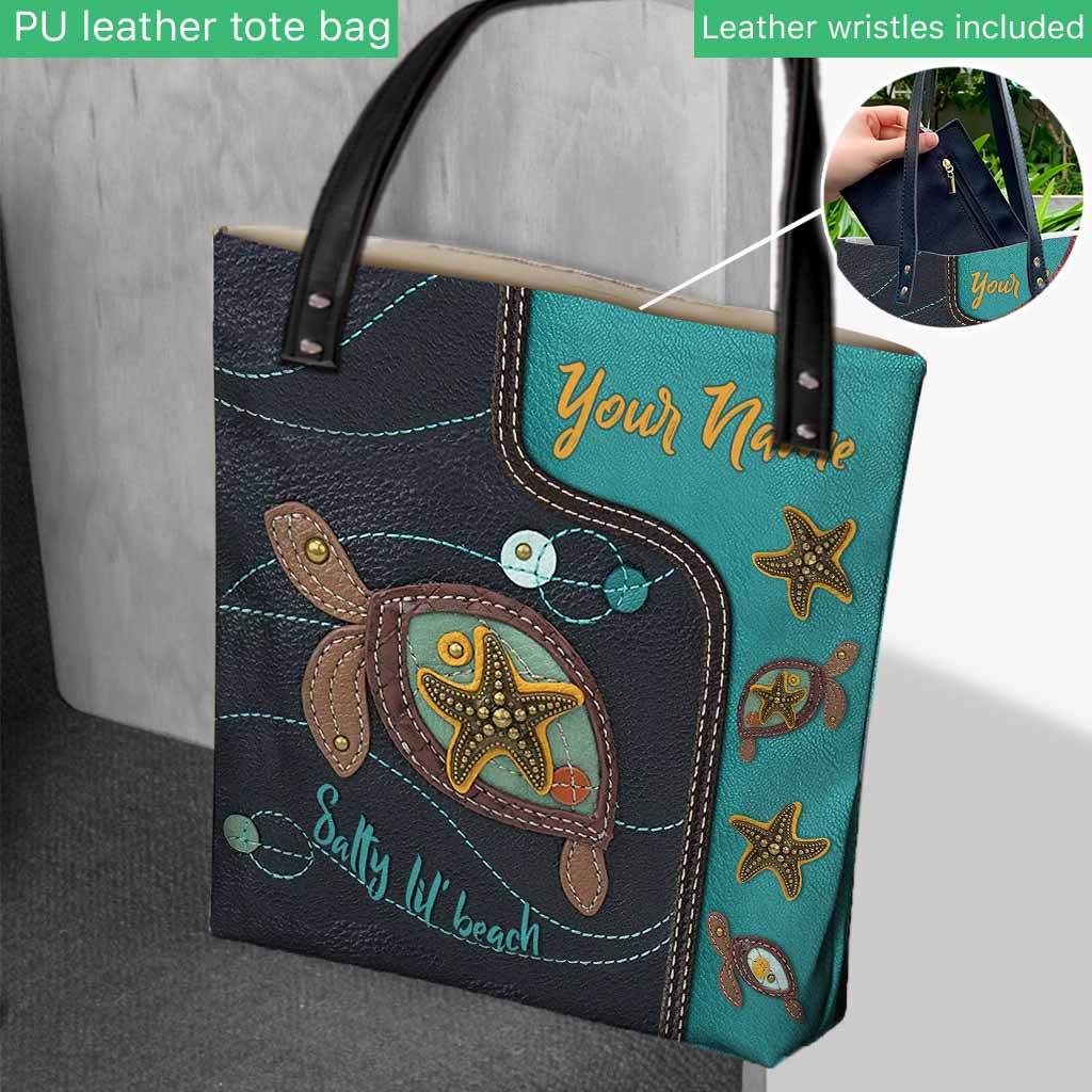 Salty Lil' Beach - Personalized Turtle Tote Bag