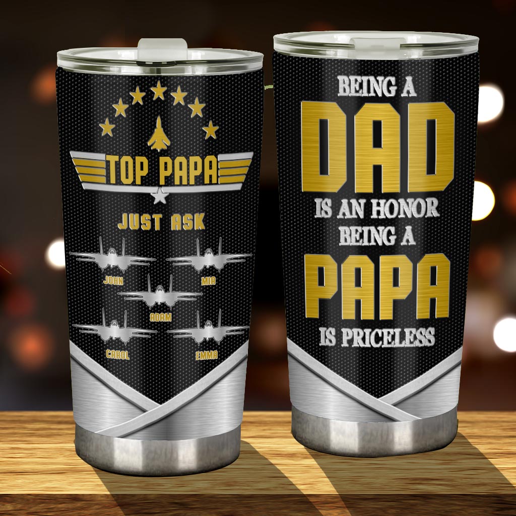 Being A Top Dad Is An Honor - Personalized Top Gun Tumbler