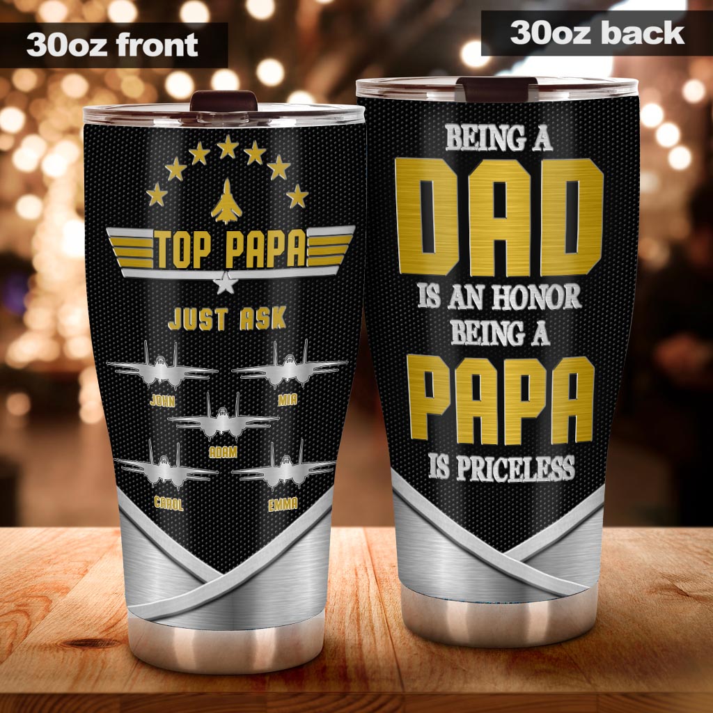 Being A Top Dad Is An Honor - Personalized Top Gun Tumbler