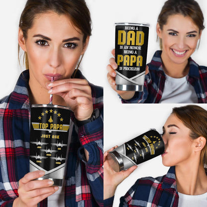 Being A Top Dad Is An Honor - Personalized Top Gun Tumbler