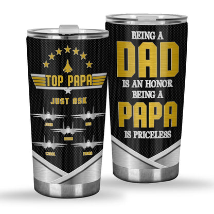 Being A Top Dad Is An Honor - Personalized Top Gun Tumbler