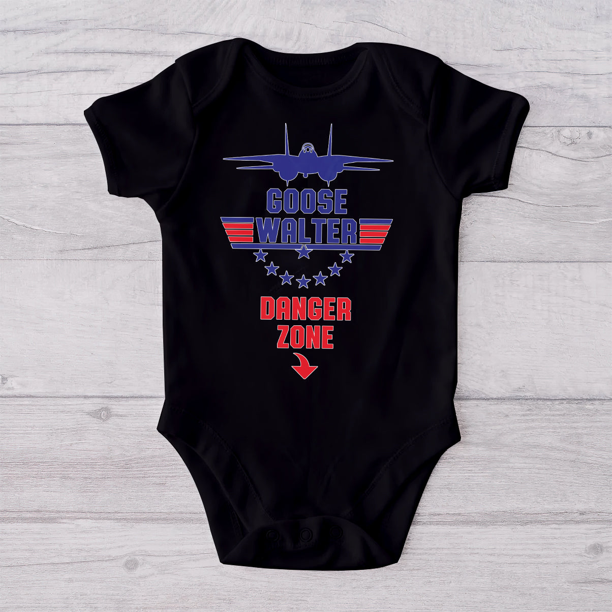 Goose And Charlie - Personalized Top Gun T-shirt And Baby Onesie