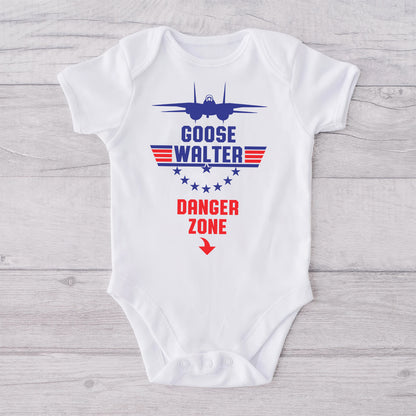 Goose And Charlie - Personalized Top Gun T-shirt And Baby Onesie