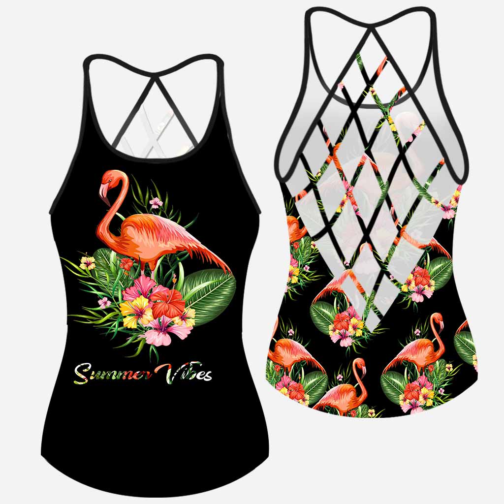 Summer Vibes - Flamingo Cross Tank Top