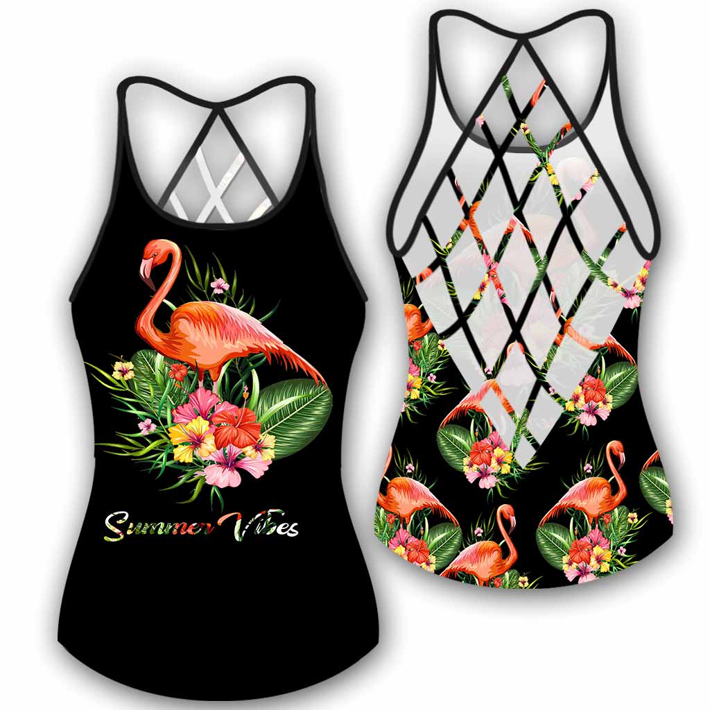 Summer Vibes - Flamingo Cross Tank Top