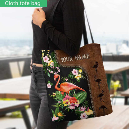 Summer Vibes - Flamingo Personalized  Tote Bag