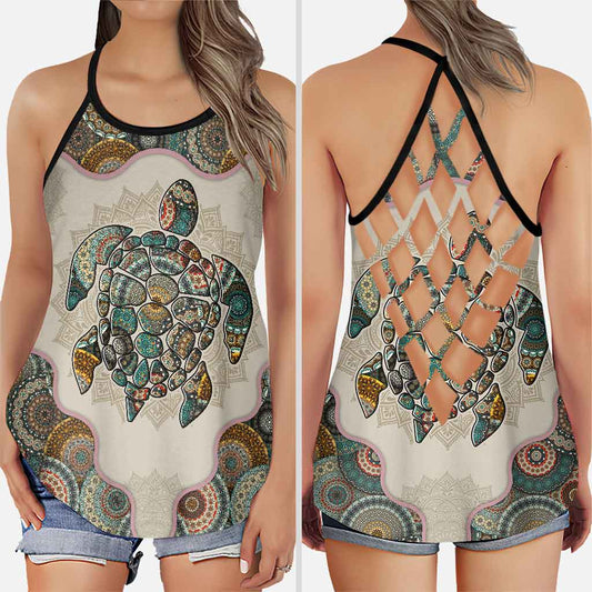 Salty Lil' Beach - Turtle Cross Tank Top