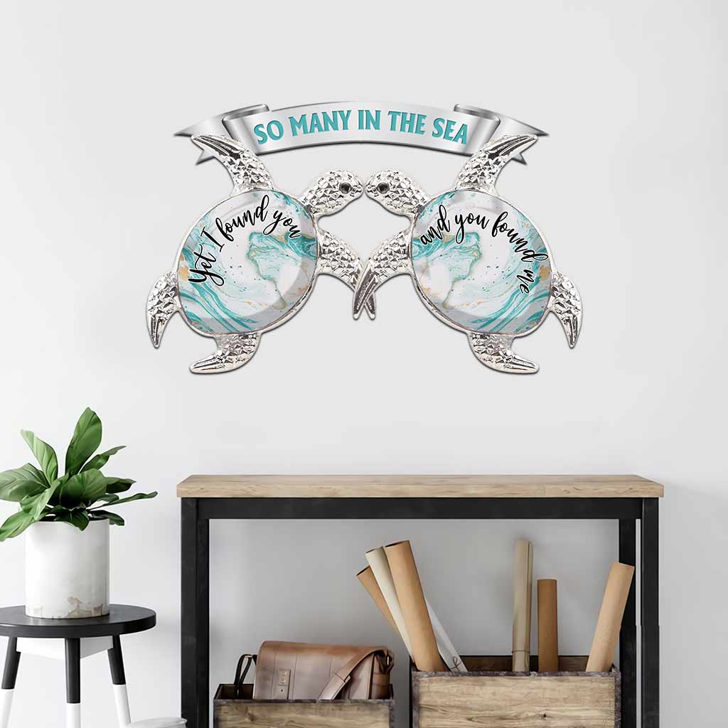 So Many In The Sea - Turtle Personalized Cut Metal Sign