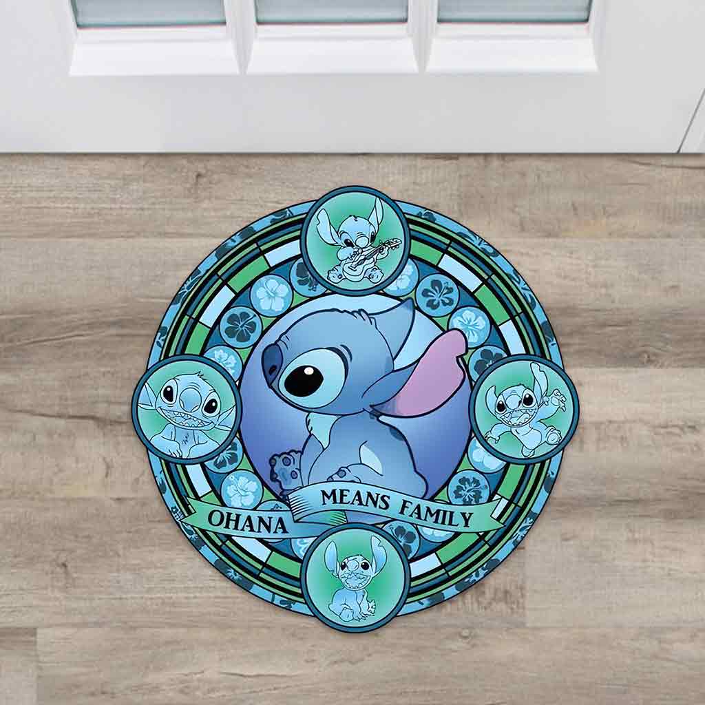 Ohana Means Family - Stitch Shaped Doormat