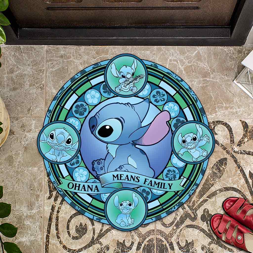 Ohana Means Family - Stitch Shaped Doormat