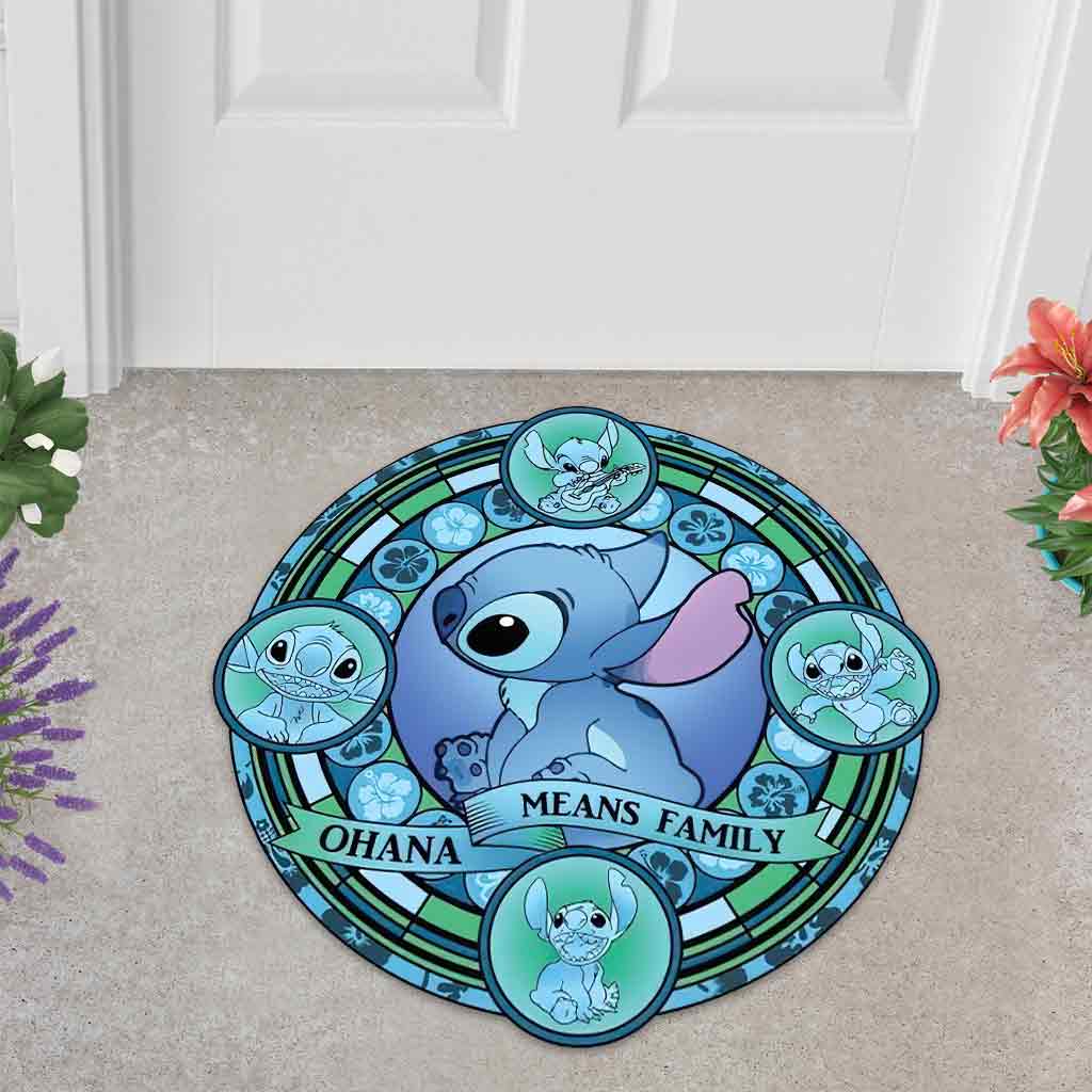 Ohana Means Family - Stitch Shaped Doormat