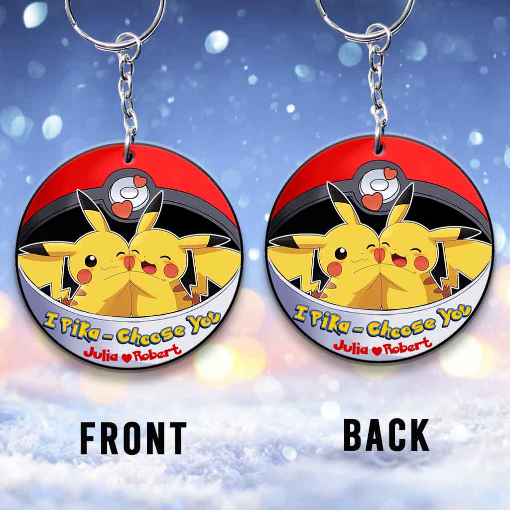 I Pika-Choose You - Personalized Monster Trainer Keychain (Printed On Both Sides)