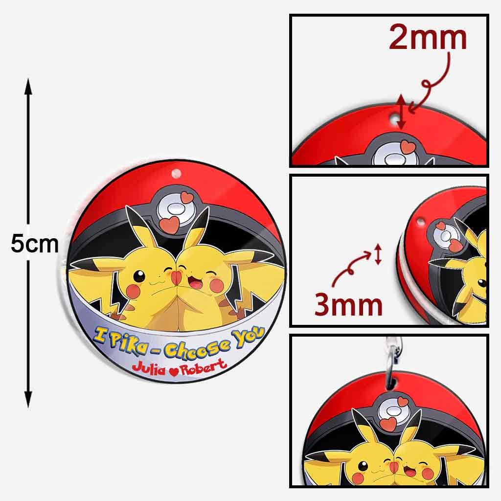 I Pika-Choose You - Personalized Monster Trainer Keychain (Printed On Both Sides)