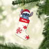 Ohana Christmas Sock - Personalized Christmas Ohana Ornament (Printed On Both Sides)