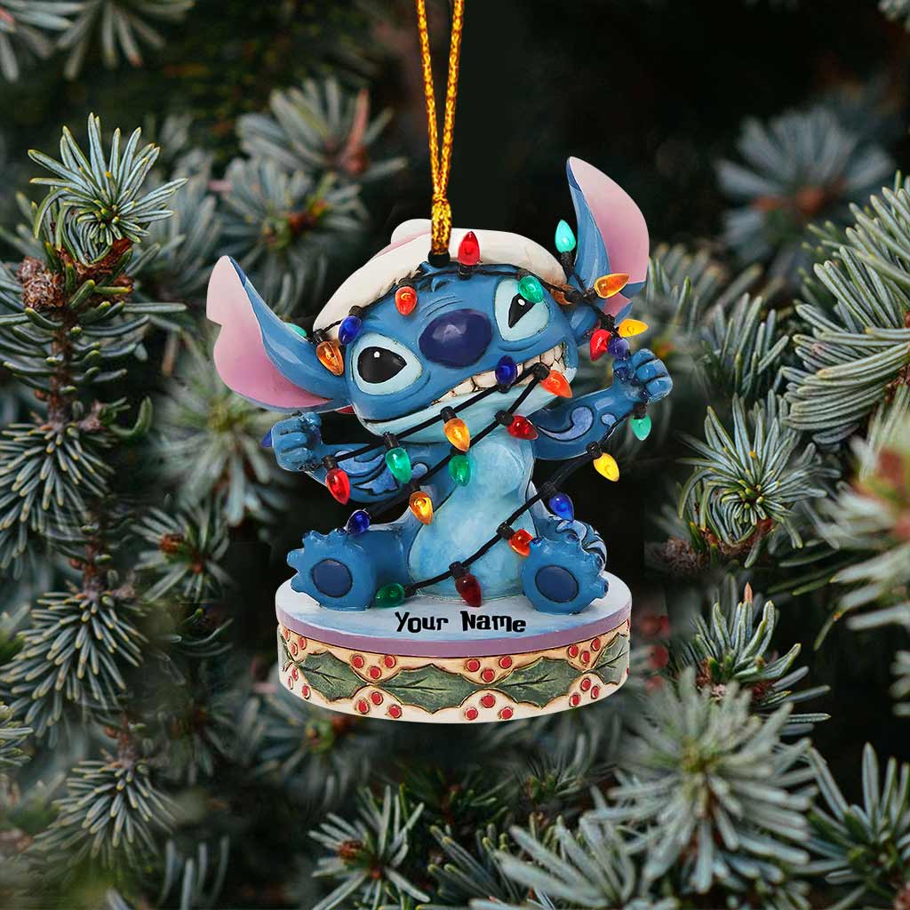 Ohana Christmas Light - Personalized Ornament (Printed On Both Sides)