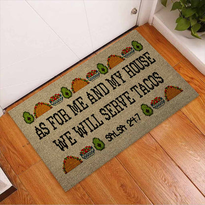 As For Me And My House - Taco Coir Pattern Print Doormat