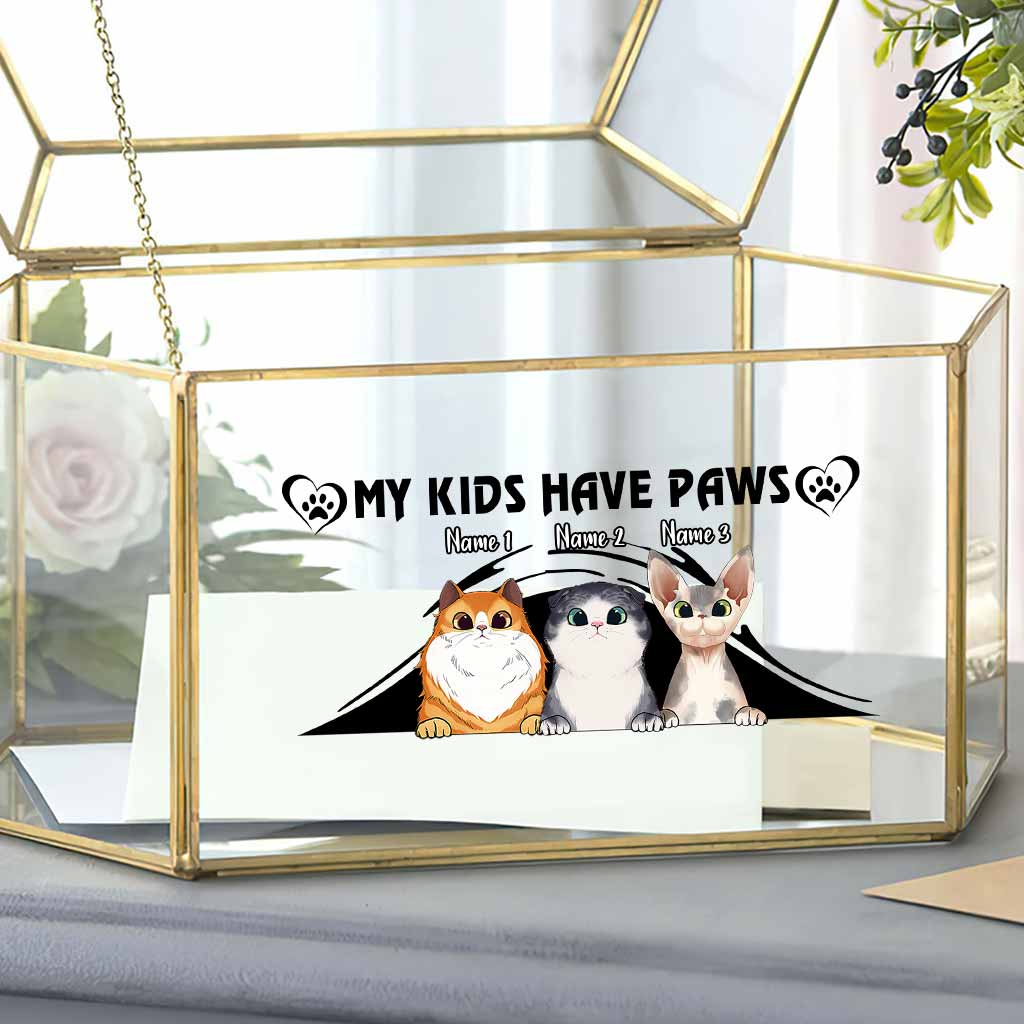 My Kids Have Paws - Personalized Cat Decal Full