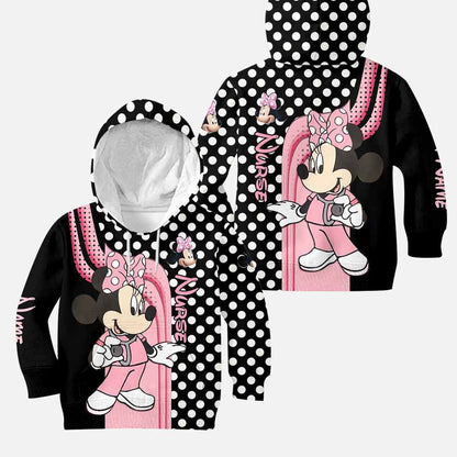 Mouse Ears And Nurse - Personalized Hoodie And Leggings