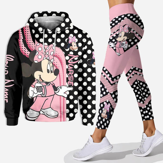 Mouse Ears And Nurse - Personalized Hoodie And Leggings