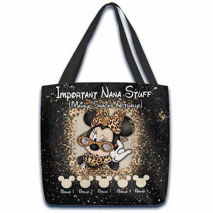 Important Nana Stuff - Personalized Mother's Day Grandma Tote Bag