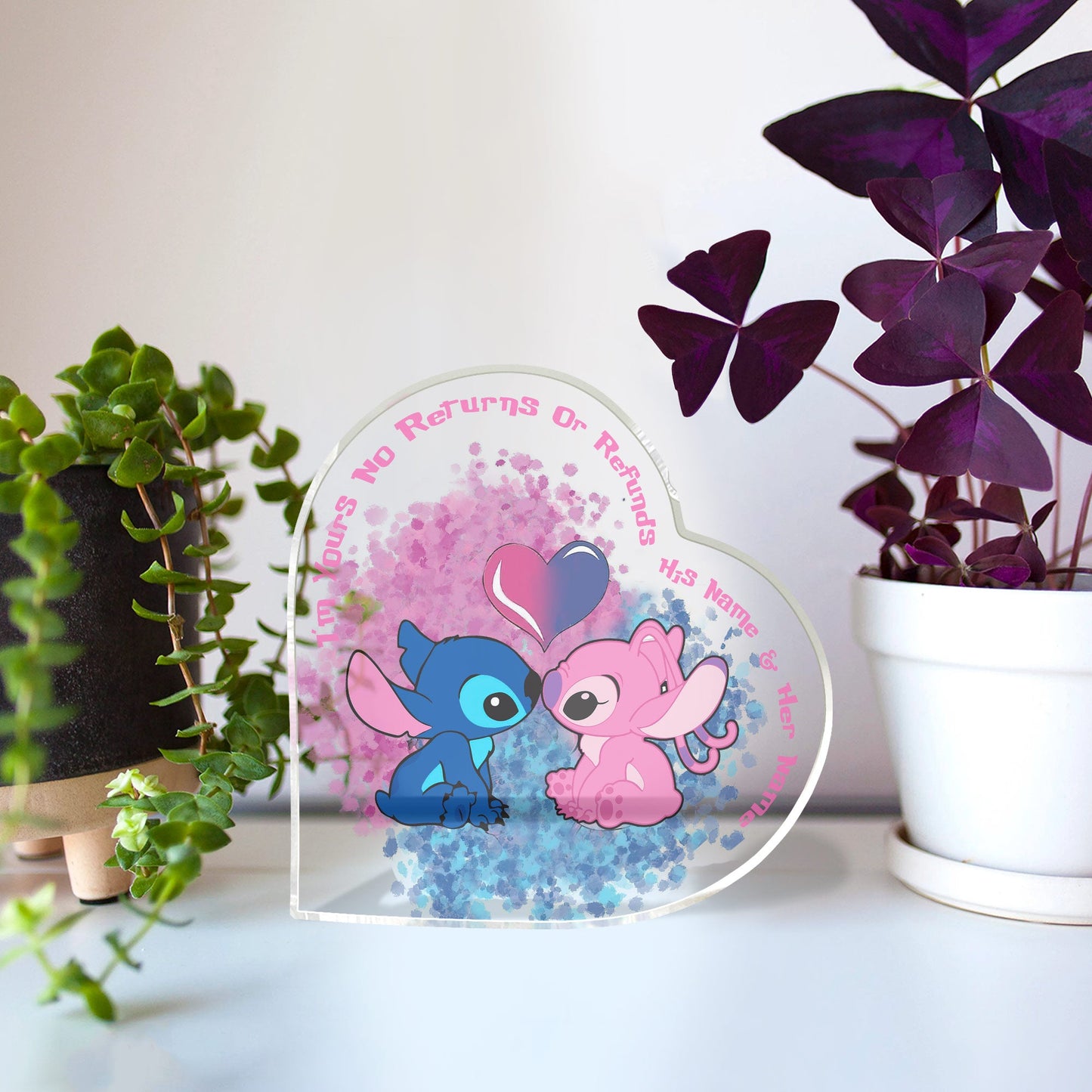 I'm Yours No Returns Or Refunds - Personalized Ohana Custom Shaped Acrylic Plaque