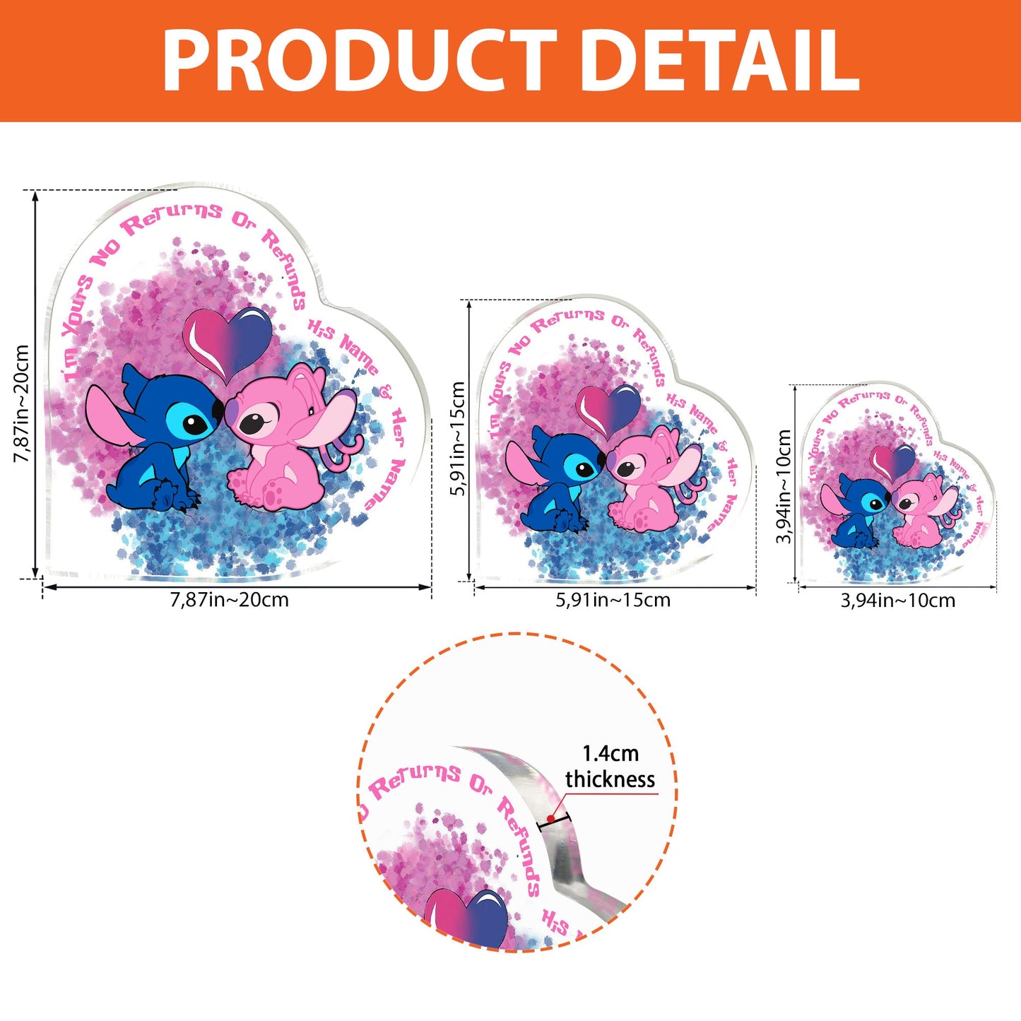 I'm Yours No Returns Or Refunds - Personalized Ohana Custom Shaped Acrylic Plaque