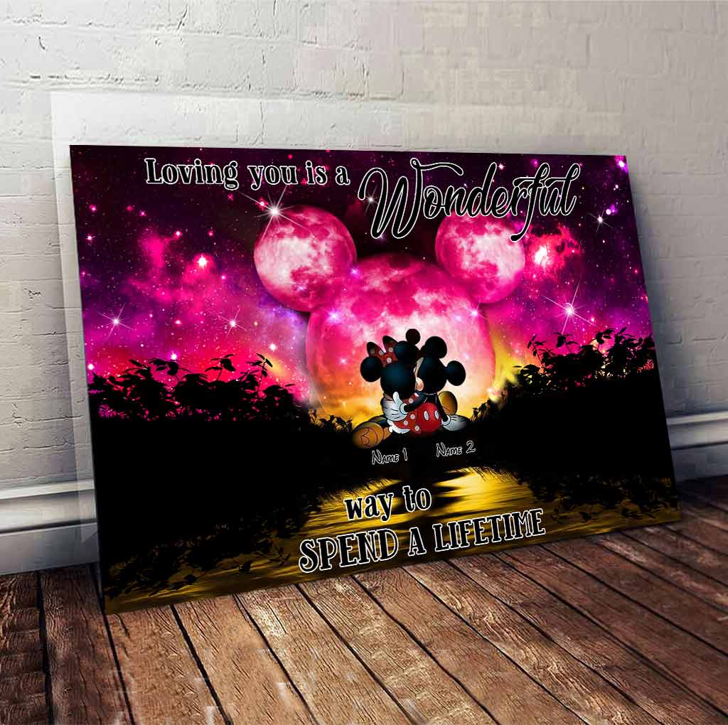 Loving You A Wonderful Way Spend A Lifetime - Personalized Couple Mouse Poster