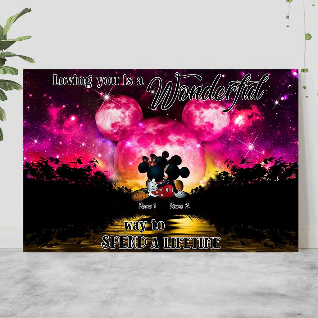 Loving You A Wonderful Way Spend A Lifetime - Personalized Couple Mouse Poster