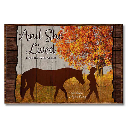 And She Lived Happily Ever After - Personalized Horse Poster